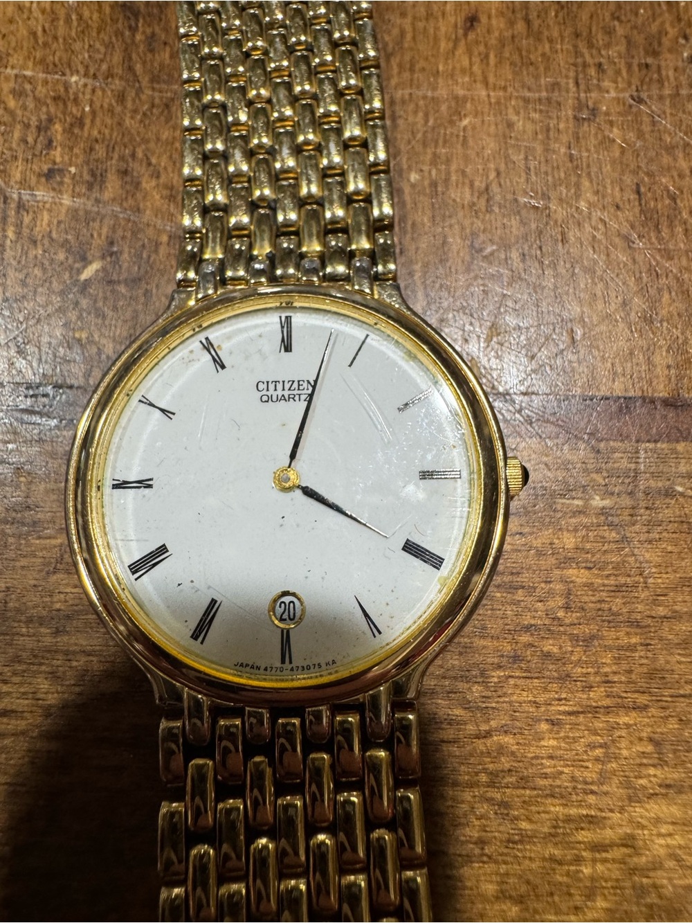 Citizen Gold Tone Men’s Dress Watch with White Dial
